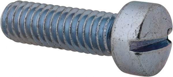 Value Collection - 5/16-18 UNC, 1" Length Under Head Slotted Drive Machine Screw - Fillister Head, Grade 2 Steel, Zinc-Plated Finish, Without Washer - Industrial Tool & Supply