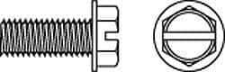 Value Collection - 1/4-20 UNC, 1/2" OAL Slotted Drive Machine Screw - Hex Washer Head, Grade J82 Steel, Zinc-Plated Finish, Without Washer - Industrial Tool & Supply