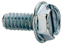 Value Collection - #6-32 UNC, 5/16" OAL Slotted Drive Machine Screw - Hex Washer Head, Grade J82 Steel, Zinc-Plated Finish, Without Washer - Industrial Tool & Supply