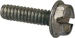 Value Collection - #6-32 UNC, 1/2" OAL Slotted Drive Machine Screw - Hex Washer Head, Grade J82 Steel, Zinc-Plated Finish, Without Washer - Industrial Tool & Supply