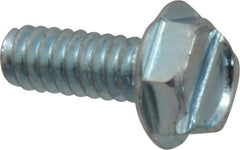 Value Collection - #10-24 UNC, 1/2" OAL Slotted Drive Machine Screw - Hex Washer Head, Grade J82 Steel, Zinc-Plated Finish, Without Washer - Industrial Tool & Supply