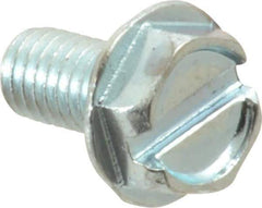 Value Collection - #10-32 UNF, 3/8" OAL Slotted Drive Machine Screw - Hex Washer Head, Grade J82 Steel, Zinc-Plated Finish, Without Washer - Industrial Tool & Supply