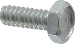 Value Collection - #6-32 UNC, 3/8" Length Under Head Hex Drive Machine Screw - Hex Head, Grade J82 Steel, Zinc-Plated Finish, Without Washer - Industrial Tool & Supply