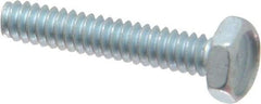 Value Collection - #6-32 UNC, 3/4" Length Under Head Hex Drive Machine Screw - Hex Head, Grade J82 Steel, Zinc-Plated Finish, Without Washer - Industrial Tool & Supply