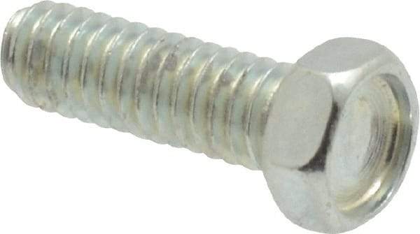 Value Collection - #8-32 UNC, 1/2" Length Under Head Hex Drive Machine Screw - Hex Head, Grade J82 Steel, Zinc-Plated Finish, Without Washer - Industrial Tool & Supply