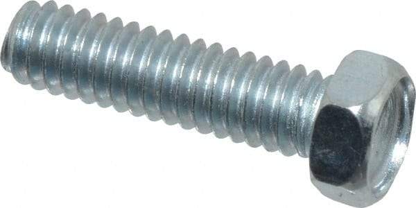 Value Collection - #8-32 UNC, 5/8" Length Under Head Hex Drive Machine Screw - Hex Head, Grade J82 Steel, Zinc-Plated Finish, Without Washer - Industrial Tool & Supply