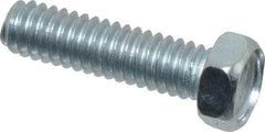Value Collection - #8-32 UNC, 5/8" Length Under Head Hex Drive Machine Screw - Hex Head, Grade J82 Steel, Zinc-Plated Finish, Without Washer - Industrial Tool & Supply