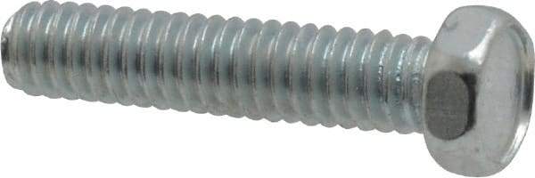 Value Collection - #8-32 UNC, 3/4" Length Under Head Hex Drive Machine Screw - Hex Head, Grade J82 Steel, Zinc-Plated Finish, Without Washer - Industrial Tool & Supply