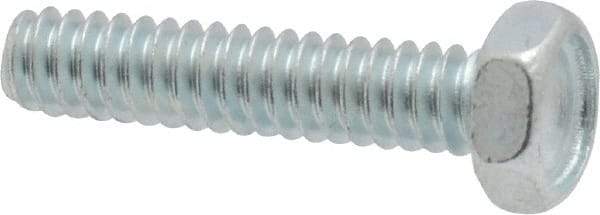 Value Collection - #10-24 UNC, 7/8" Length Under Head Hex Drive Machine Screw - Hex Head, Grade 2 Steel, Zinc-Plated Finish, Without Washer - Industrial Tool & Supply