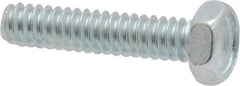 Value Collection - #10-24 UNC, 7/8" Length Under Head Hex Drive Machine Screw - Hex Head, Grade 2 Steel, Zinc-Plated Finish, Without Washer - Industrial Tool & Supply