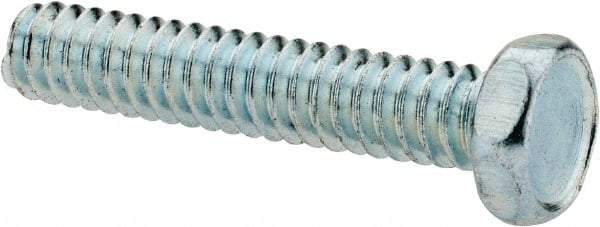 Value Collection - #10-24 UNC, 1" Length Under Head Hex Drive Machine Screw - Hex Head, Grade 2 Steel, Zinc-Plated Finish, Without Washer - Industrial Tool & Supply