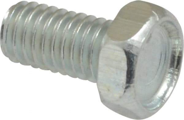Value Collection - #10-32 UNF, 3/8" Length Under Head Hex Drive Machine Screw - Hex Head, Grade J82 Steel, Zinc-Plated Finish, Without Washer - Industrial Tool & Supply
