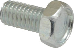 Value Collection - #10-32 UNF, 3/8" Length Under Head Hex Drive Machine Screw - Hex Head, Grade J82 Steel, Zinc-Plated Finish, Without Washer - Industrial Tool & Supply