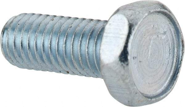 Value Collection - #10-32 UNF, 1/2" Length Under Head Hex Drive Machine Screw - Hex Head, Grade J82 Steel, Zinc-Plated Finish, Without Washer - Industrial Tool & Supply