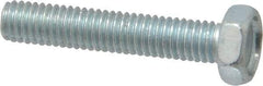 Value Collection - #10-32 UNF, 1" Length Under Head Hex Drive Machine Screw - Hex Head, Grade J82 Steel, Zinc-Plated Finish, Without Washer - Industrial Tool & Supply