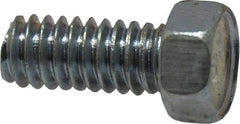 Value Collection - #12-24 UNC, 1/2" Length Under Head Hex Drive Machine Screw - Hex Head, Grade 2 Steel, Zinc-Plated Finish, Without Washer - Industrial Tool & Supply