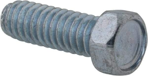 Value Collection - #12-24 UNC, 5/8" Length Under Head Hex Drive Machine Screw - Hex Head, Grade 2 Steel, Zinc-Plated Finish, Without Washer - Industrial Tool & Supply