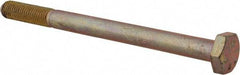 Made in USA - 1/4-28 UNF, 3-1/4" Length Under Head Hex Head Cap Screw - Partially Threaded, Grade 8 Alloy Steel, Zinc Yellow Dichromate Finish, 1/2" Hex - Industrial Tool & Supply
