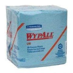 WypAll - L40 1/4 Fold General Purpose Wipes - Poly Pack, 12" x 12-1/2" Sheet Size, Blue - Industrial Tool & Supply