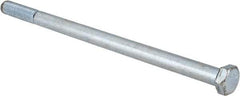 Made in USA - 3/8-16 UNC, 7" Length Under Head Hex Head Cap Screw - Grade 5 Steel, Zinc-Plated Finish, 9/16" Hex - Industrial Tool & Supply