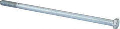 Made in USA - 3/8-16 UNC, 8" Length Under Head Hex Head Cap Screw - Grade 5 Steel, Zinc-Plated Finish, 9/16" Hex - Industrial Tool & Supply