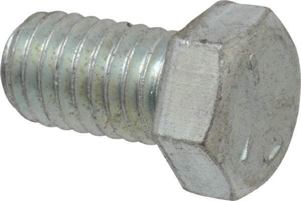 Made in USA - 7/16-14 UNC, 3/4" Length Under Head Hex Head Cap Screw - Fully Threaded, Grade 5 Steel, Zinc-Plated Finish, 5/8" Hex - Industrial Tool & Supply