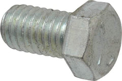 Made in USA - 7/16-14 UNC, 3/4" Length Under Head Hex Head Cap Screw - Fully Threaded, Grade 5 Steel, Zinc-Plated Finish, 5/8" Hex - Industrial Tool & Supply