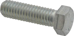 Made in USA - 7/16-14 UNC, 1-1/2" Length Under Head Hex Head Cap Screw - Partially Threaded, Grade 5 Steel, Zinc-Plated Finish, 5/8" Hex - Industrial Tool & Supply