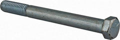 Made in USA - 7/16-14 UNC, 4-1/2" Length Under Head Hex Head Cap Screw - Partially Threaded, Grade 5 Steel, Zinc-Plated Finish, 5/8" Hex - Industrial Tool & Supply