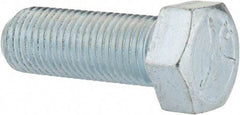 Made in USA - 7/16-20 UNF, 1-1/4" Length Under Head Hex Head Cap Screw - Fully Threaded, Grade 5 Steel, Zinc-Plated Finish, 5/8" Hex - Industrial Tool & Supply