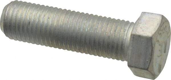 Made in USA - 7/16-20 UNF, 1-1/2" Length Under Head Hex Head Cap Screw - Fully Threaded, Grade 5 Steel, Zinc-Plated Finish, 5/8" Hex - Industrial Tool & Supply