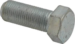 Made in USA - 9/16-18 UNF, 1-1/2" Length Under Head Hex Head Cap Screw - Fully Threaded, Grade 5 Steel, Zinc-Plated Finish, 13/16" Hex - Industrial Tool & Supply