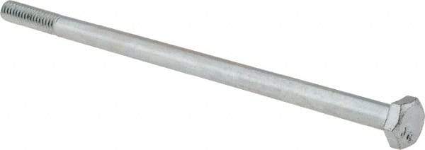 Value Collection - 1/4-20 UNC, 5-1/2" Length Under Head Hex Head Cap Screw - Partially Threaded, Grade 2 Steel, Zinc-Plated Finish, 7/16" Hex - Industrial Tool & Supply