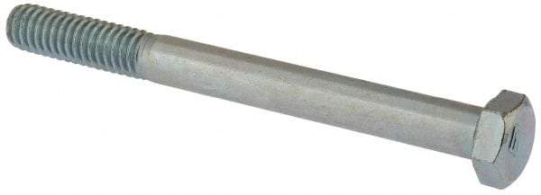 Value Collection - 5/16-18 UNC, 3-1/4" Length Under Head Hex Head Cap Screw - Partially Threaded, Grade 2 Steel, Zinc-Plated Finish, 1/2" Hex - Industrial Tool & Supply
