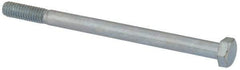 Value Collection - 5/16-18 UNC, 4-1/2" Length Under Head Hex Head Cap Screw - Partially Threaded, Grade 2 Steel, Zinc-Plated Finish, 1/2" Hex - Industrial Tool & Supply