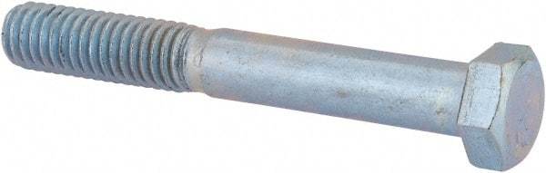 Value Collection - 3/8-16 UNC, 2-3/4" Length Under Head Hex Head Cap Screw - Partially Threaded, Grade 2 Steel, Zinc-Plated Finish, 9/16" Hex - Industrial Tool & Supply