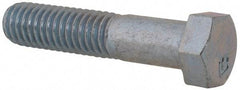 Value Collection - 7/16-14 UNC, 2" Length Under Head Hex Head Cap Screw - Partially Threaded, Grade 2 Steel, Zinc-Plated Finish, 5/8" Hex - Industrial Tool & Supply