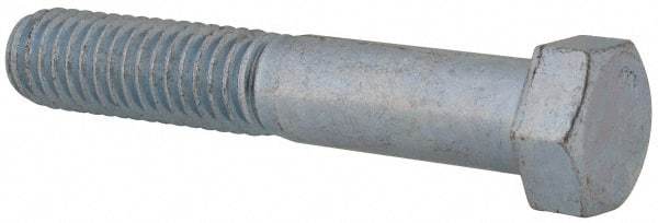 Value Collection - 7/16-14 UNC, 2-1/2" Length Under Head Hex Head Cap Screw - Partially Threaded, Grade 2 Steel, Zinc-Plated Finish, 5/8" Hex - Industrial Tool & Supply
