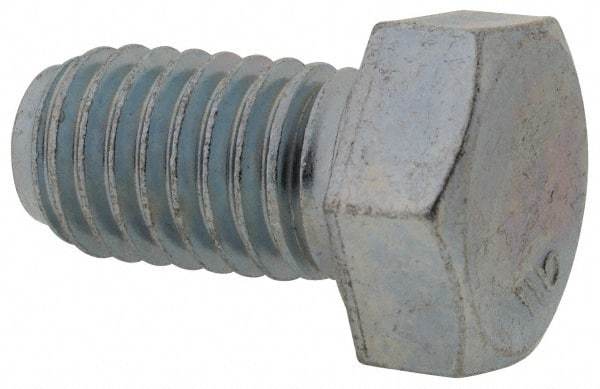 Value Collection - 1/2-13 UNC, 7/8" Length Under Head Hex Head Cap Screw - Fully Threaded, Grade 2 Steel, Zinc-Plated Finish, 3/4" Hex - Industrial Tool & Supply