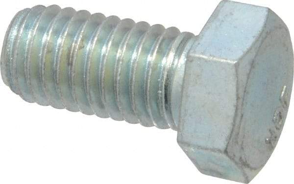 Value Collection - 1/2-13 UNC, 1" Length Under Head Hex Head Cap Screw - Fully Threaded, Grade 2 Steel, Zinc-Plated Finish, 3/4" Hex - Industrial Tool & Supply