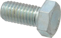 Value Collection - 1/2-13 UNC, 1" Length Under Head Hex Head Cap Screw - Fully Threaded, Grade 2 Steel, Zinc-Plated Finish, 3/4" Hex - Industrial Tool & Supply