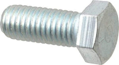 Value Collection - 1/2-13 UNC, 1-1/4" Length Under Head Hex Head Cap Screw - Fully Threaded, Grade 2 Steel, Zinc-Plated Finish, 3/4" Hex - Industrial Tool & Supply