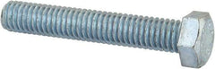 Value Collection - 3/8-16 UNC, 2-1/4" Length Under Head Hex Head Cap Screw - Fully Threaded, Grade 2 Steel, Zinc-Plated Finish, 9/16" Hex - Industrial Tool & Supply
