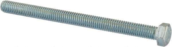 Value Collection - 3/8-16 UNC, 5" Length Under Head Hex Head Cap Screw - Fully Threaded, Grade 2 Steel, Zinc-Plated Finish, 9/16" Hex - Industrial Tool & Supply