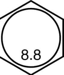 Value Collection - M8x1.25mm Metric Coarse, 65mm Length Under Head Hex Head Cap Screw - Partially Threaded, Grade 8.8 Steel, Uncoated, 13mm Hex - Industrial Tool & Supply