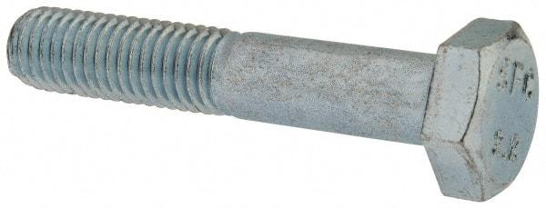 Value Collection - M10x1.50mm Metric Coarse, 55mm Length Under Head Hex Head Cap Screw - Partially Threaded, Grade 8.8 Steel, Zinc-Plated Finish, 17mm Hex - Industrial Tool & Supply