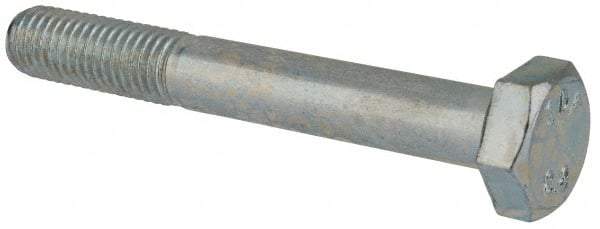 Value Collection - M10x1.50mm Metric Coarse, 75mm Length Under Head Hex Head Cap Screw - Partially Threaded, Grade 8.8 Steel, Zinc-Plated Finish, 17mm Hex - Industrial Tool & Supply