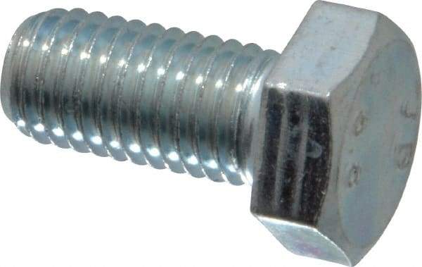 Value Collection - M12x1.75mm Metric Coarse, 25mm Length Under Head Hex Head Cap Screw - Fully Threaded, Grade 8.8 Steel, Zinc-Plated Finish, 19mm Hex - Industrial Tool & Supply