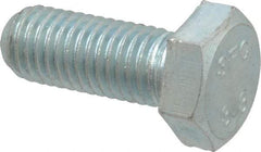 Value Collection - M12x1.75mm Metric Coarse, 30mm Length Under Head Hex Head Cap Screw - Fully Threaded, Grade 8.8 Steel, Zinc-Plated Finish, 19mm Hex - Industrial Tool & Supply
