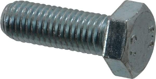 Value Collection - M12x1.75mm Metric Coarse, 35mm Length Under Head Hex Head Cap Screw - Fully Threaded, Grade 8.8 Steel, Zinc-Plated Finish, 19mm Hex - Industrial Tool & Supply